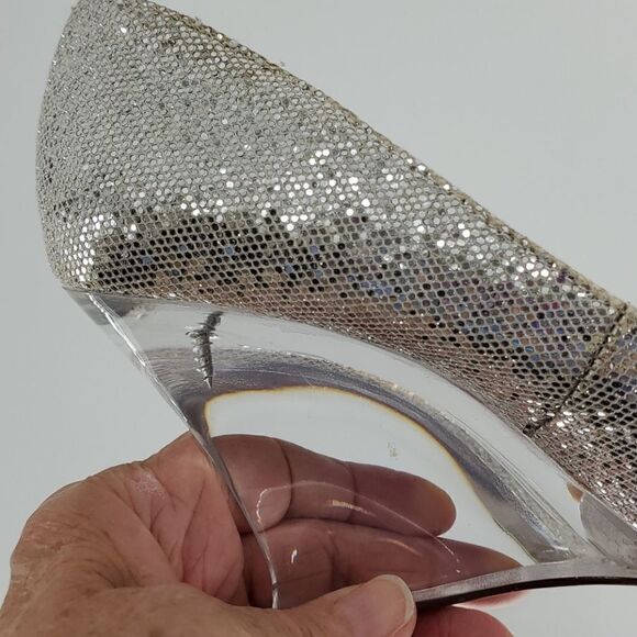 Worthington 6M silver glitter lucite heals, - Picture 6 of 10